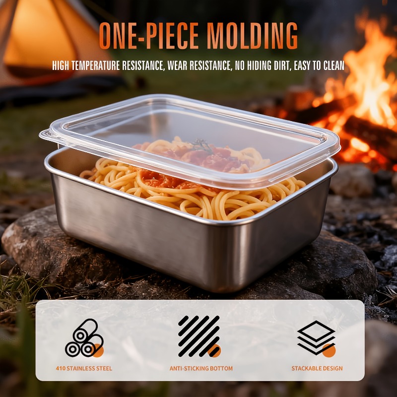 5pcs Stainless Steel Food Cont - огляд і ціна Camping Cooking Organizer